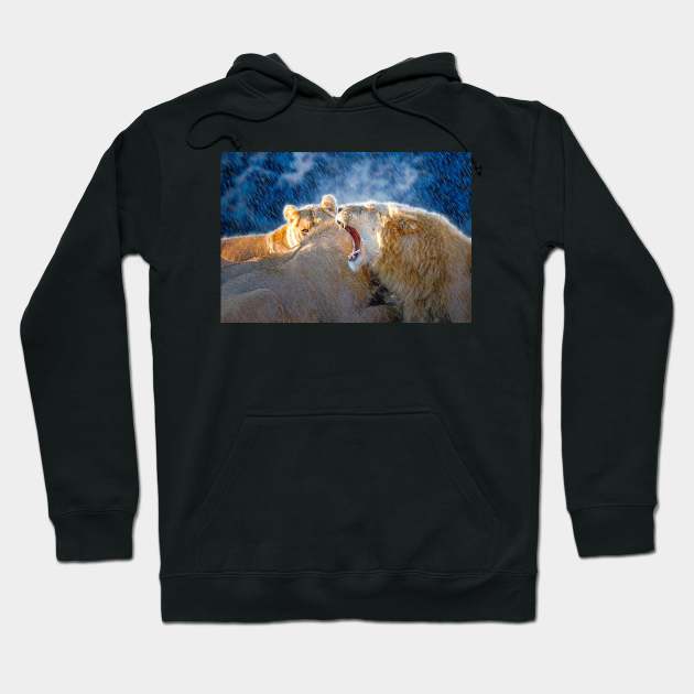 Lion Animal Wildlife Jungle Nature Safari Adventure Discovery Africa Digital Painting Hoodie by Cubebox